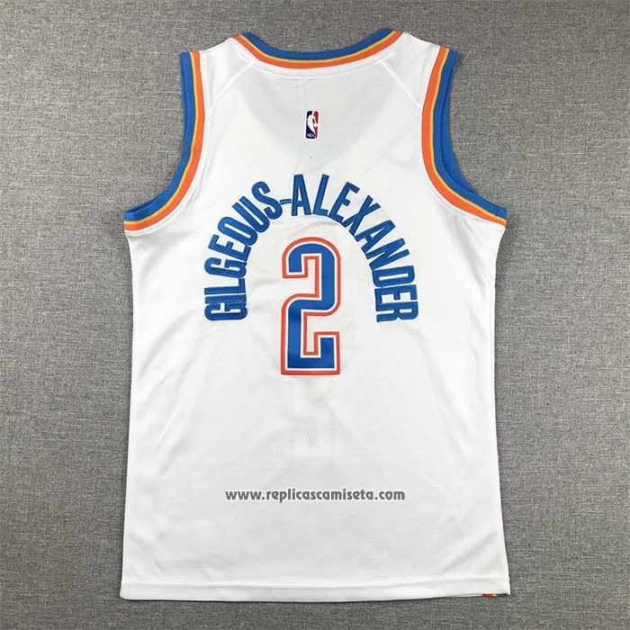 Camiseta Nino Oklahoma City Thunder Shai Gilgeous-Alexander #2 Association Blanco